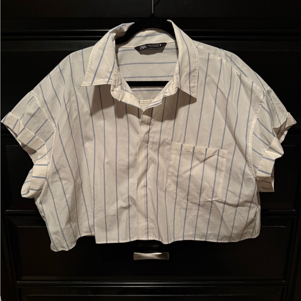 Zara Striped Cropped Shirt
